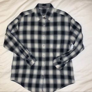 Vince | Flannel Button Down, Black/White, S